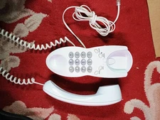 AT&T Design Line 146 Corded Telephone 10 Number Memory White Wall Desk Landline