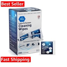 Anti-Fog Lens and Screen Cleaning Wipes for Eyeglasses, Touch Screens, Premoi...