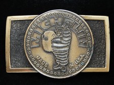 OA31107 NOS VINTAGE 1976  MICHELIN  TIRE  RUBBER CO. BRASSTONE BELT BUCKLE