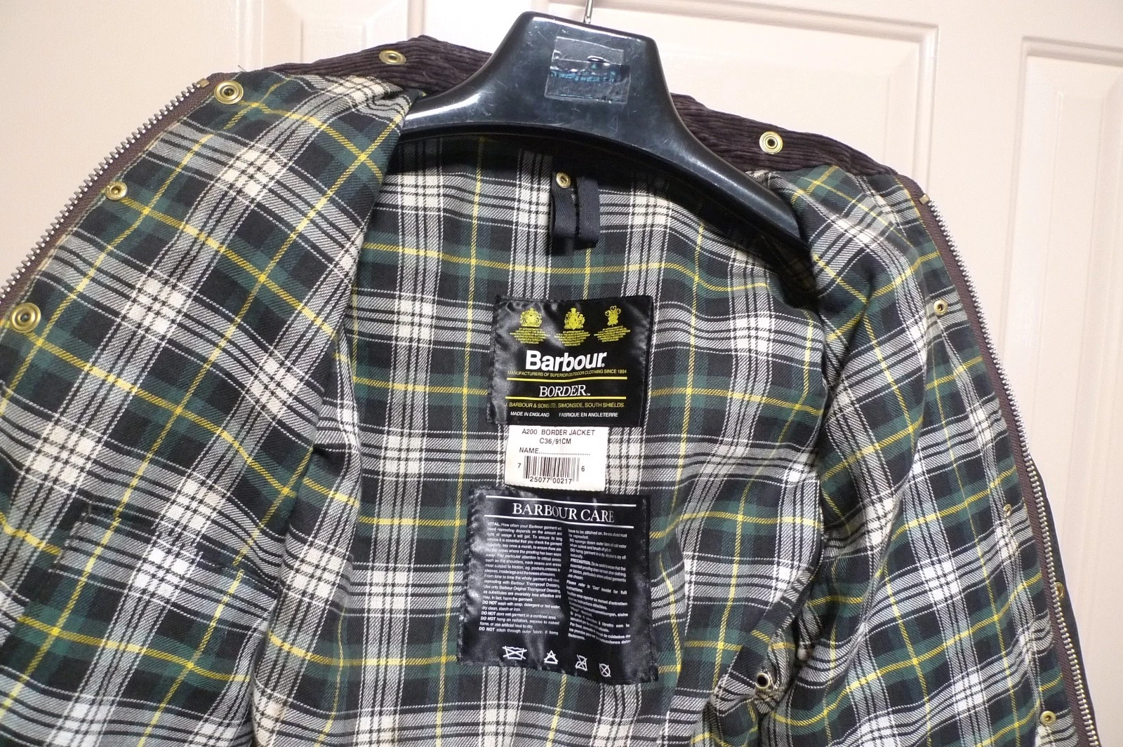BARBOUR - A200 BORDER WAX COTTON JACKET - SAGE - MADE IN UK - EXCELLENT - 36 image 4