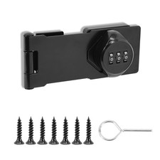 Password Rotary Hasp Locks,Black 1 Pack Cabinet Locks with Combination,Keyles...