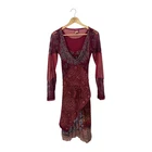 Save the Queen Print Dress Size L, Elegant Midi Dress