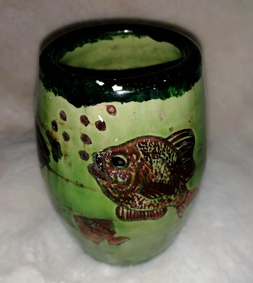 Interess. Keramikvase sign. C.D. oder D.C. um 1920? - Bild 3 von 4