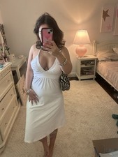 Susana Monaco Women's White Solid Slip Chemise Spaghetti Straps Size S