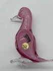 Vintage Vetreria Murano Glass Oball Raspberry Pink Duck Stickers Italy  7"