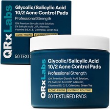 QRxLabs Acne Clearing Pads 2 Salicylic Acid 10 Glycolic Acid 50ct