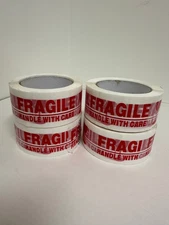 4X Rolls 2"x100 Yards Fragile Handle W Care Packing Shipping Box Sealing Tape US