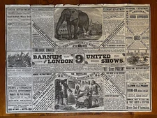 Barnum & Bailey Circus Sideshow Freak Curiosities 1885 Allentown PA Show Poster