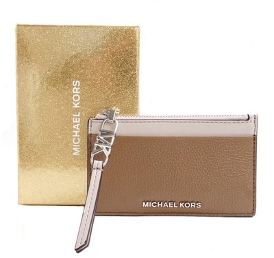 Michael Kors  Geldbörse Karten Etui Empire Sm Zip Card Case Leder Drftwood Multi