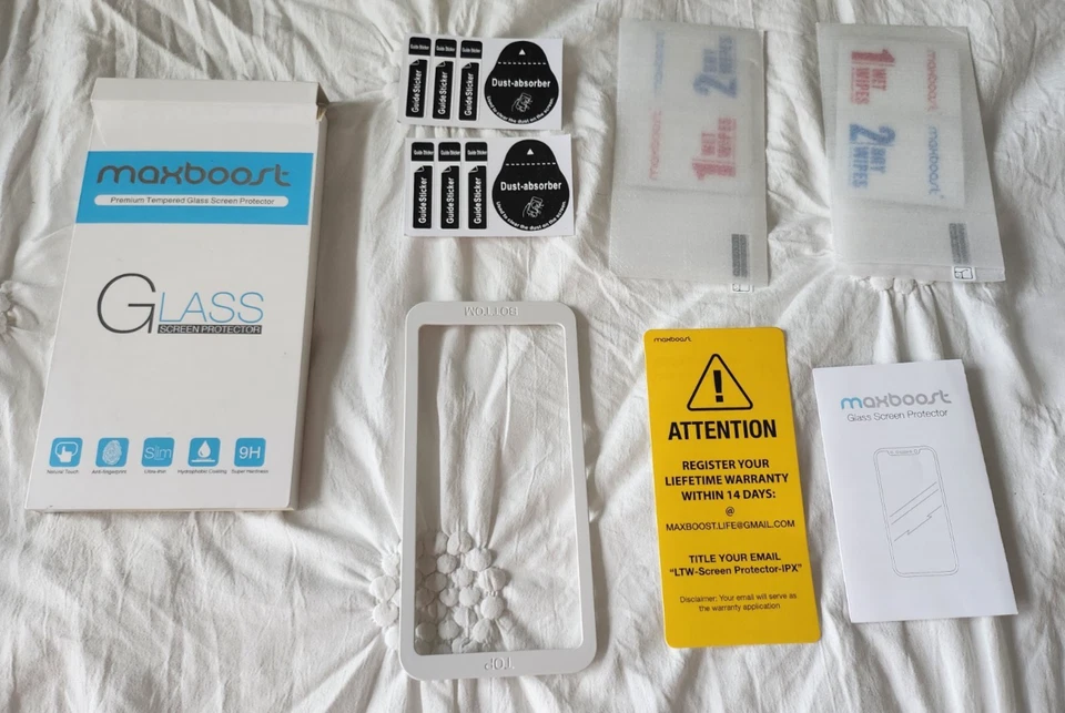 Protector de pantalla de vidrio templado MAXBOOST Premium 2 para Apple iPhone XS Max-claro Foto 3 de 3
