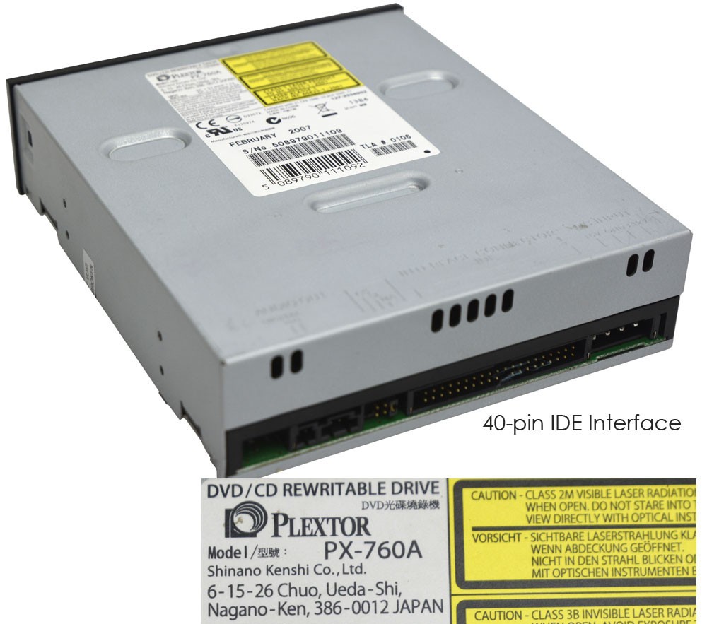 Plextor PX-760A CD/DVD Rewritable Drive CD-RW DVD-RW IDE PATA
