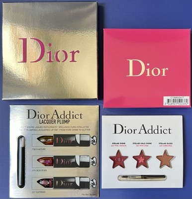 Dior Addict Lacquer Plump & Stellar Shine Lipstick Lipgloss Sample Cards
