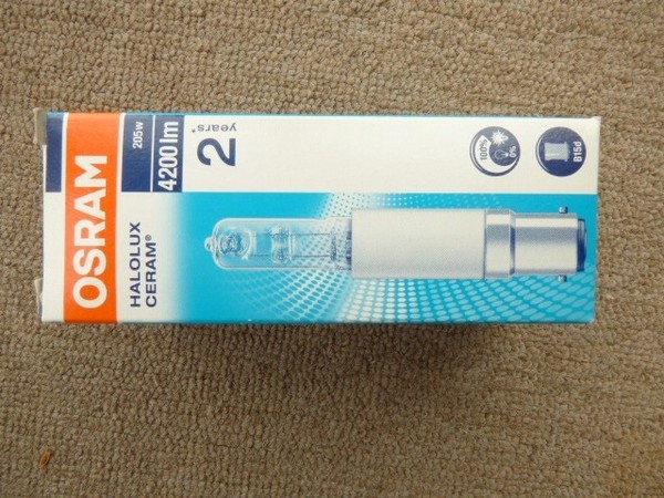 Osram Halolux Ceram B15D, 205W, Klar, 64499-image