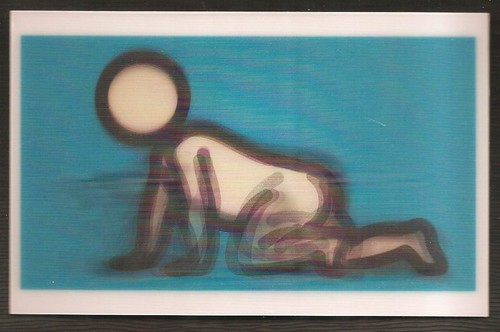 Tarjeta postal de movimiento 3D lenticular Julian Opie 'Dino (Baby) Crawling', 2012 **NUEVA** - Imagen 14 de 24