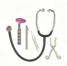 5PC Dollhouse Miniature 1/12 Doctor Tools Medical Set Stethoscope  Syringe Kit
