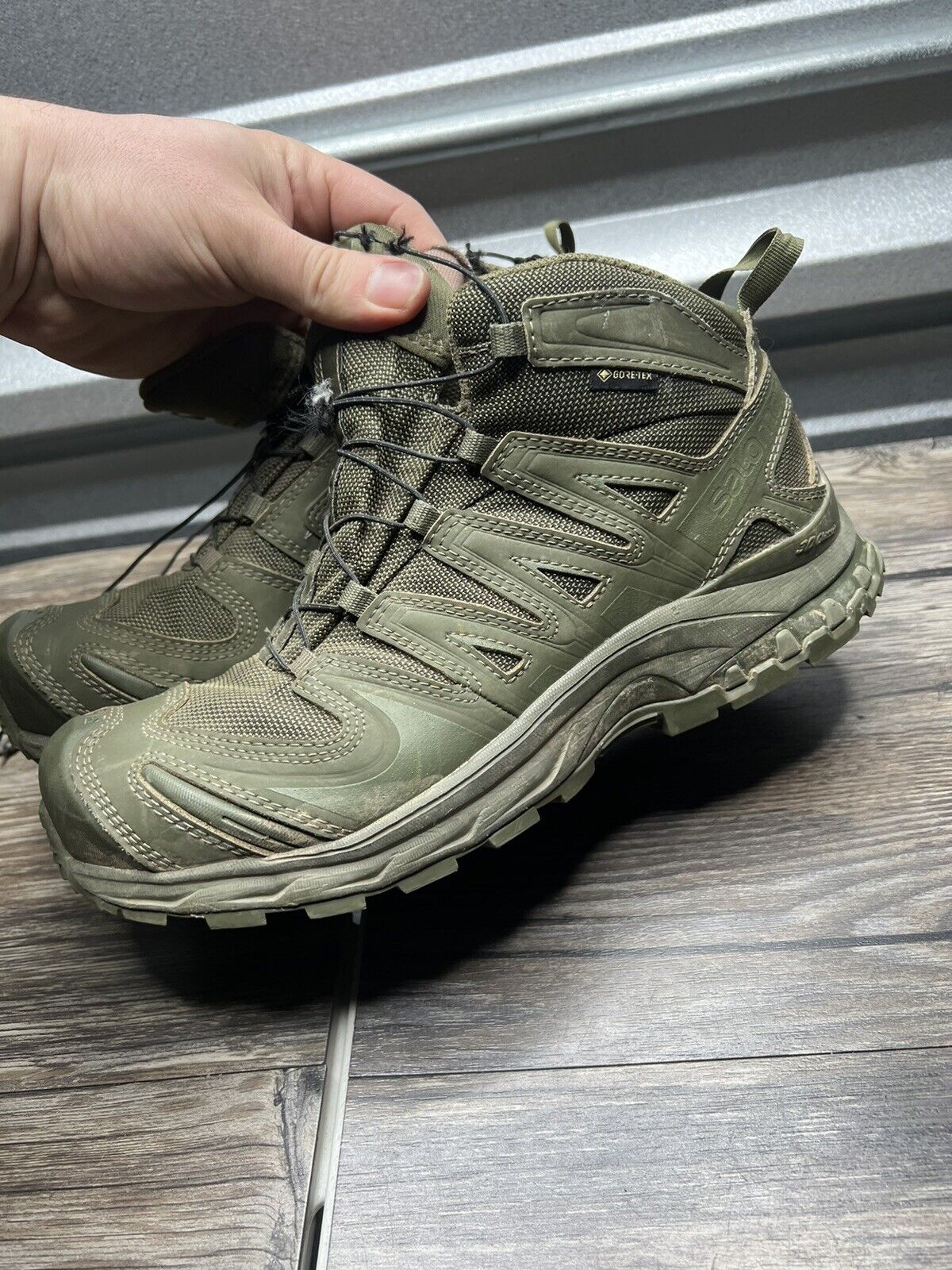 kirurg Fedt ledig stilling MEN&#039;S SALOMON XA FORCES MID GORE-TEx BOOTS 401420 RANGER GREEN Mens 7  Womens 8 | eBay