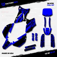 Black & Blue Slick Racing Graphics kit fits 02-14 Yamaha Yz85 YZ 85 # Plate