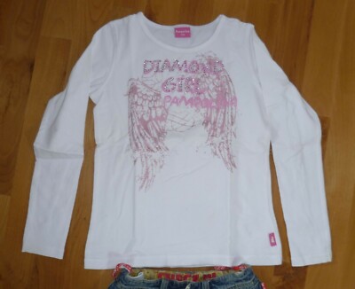 Pampolina Langarm Shirt Diamond Girls Engels Flügel Gr. 134 ( 128 / 140 )