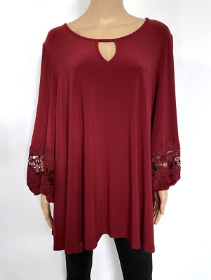 NWT! NEW! JOSEPH RIBKOFF Size US 20 2XL UK 22 Red Lace Dress Top Blouse Tunic