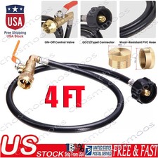 Propane Refill Adapter / Hose with ON-Off Control Valve for 1Lb To 20Lb Gas Tank