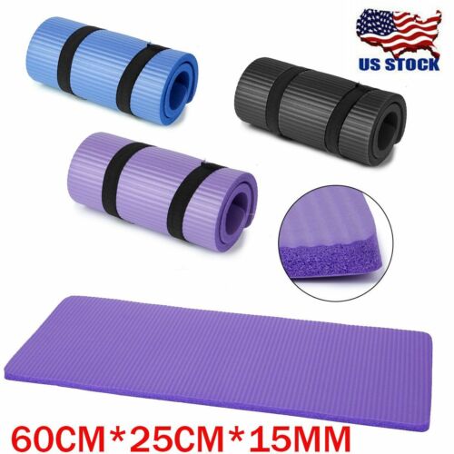 Yoga Mats 0.59 inch (15mm) Thick Exercise Gym Mat Non Slip With Carry Straps US - Picture 1 of 10