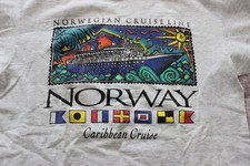 Vintage SS Norway NCL NORWEGIAN Caribbean Cruise Ship T-Shirt M Gray
