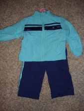 NWT Danskin Now track suit full zip jacket & pants set 24m months teal blue