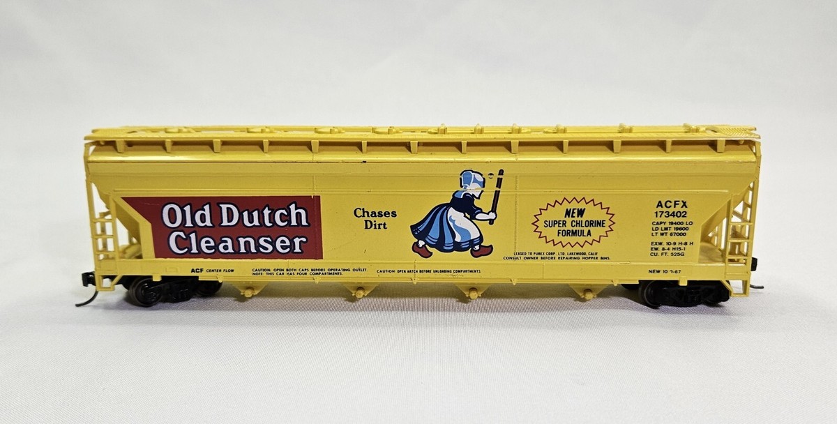 HO Scale Tyco Old Dutch Cleanser Covered Hopper Train Car 4 Bay