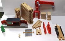 Wood Train Lot, track/crane/station, Compatible w/ Thomas the Train Chuggington
