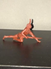 Vintage Tim-Mee Indian Crawling with Rifle in Brown Plastic.