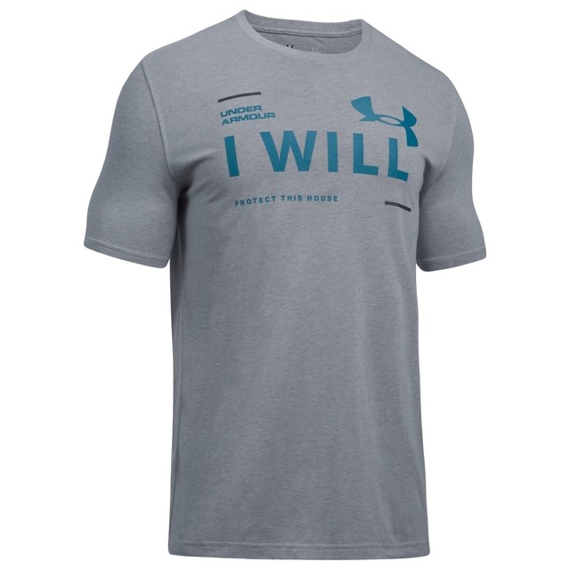 Under Armour I Will T-shirt Charged Cotton Sport Casual Training Shirt 1297961 Grey Steel Light 