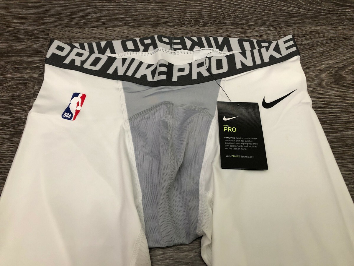 Nike Pro NBA Player Issued PE Basketball Compression Shorts White