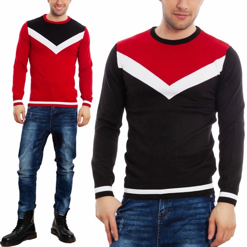 Maglione uomo slim fit pull aderente girocollo pullover cotone TOOCOOL  DC025 | eBay