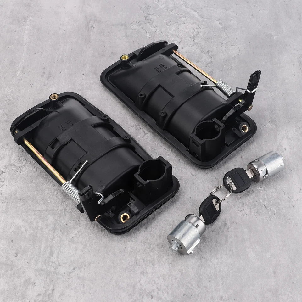 Exterior Door Handle & Lock Cylinder & Keys Set For Chevry GM C/K 1500 2500 3500 - Image 3 of 4