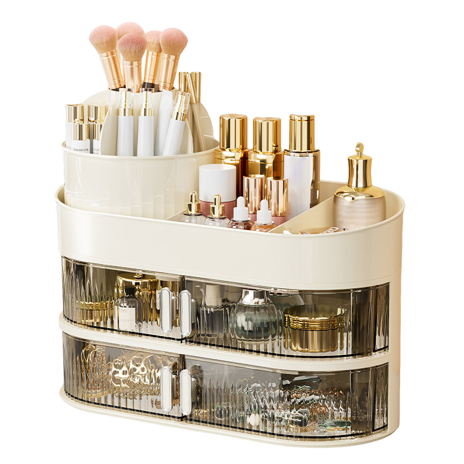 Portable Countertop Makeup Storage Box – Vanity Organizer for Bathroom Cosmetics-image