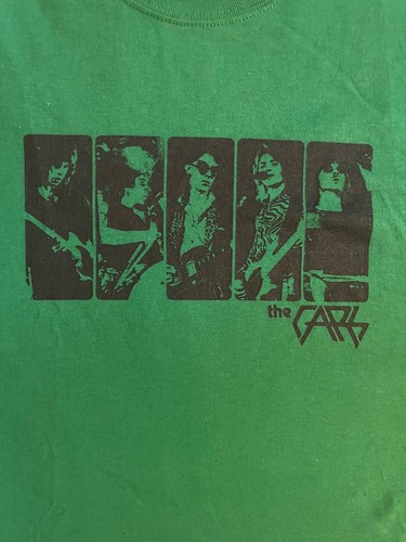 Vintage Double Stitch “The Cars”Band Music Graphic Green T-Shirt Medium New Wave - Picture 2 of 7