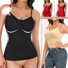 US Women Tummy Control Camisole Shapewear Tank Top Compression Vest Body Shaper
