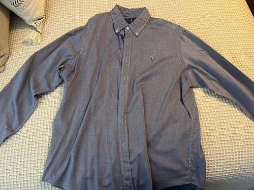 Polo Ralph Lauren Men’s Chambray Oxford Button Up Shirt - Size XL - Blue - EUC