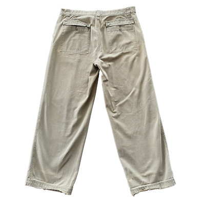 Vintage Y2K Old Navy Baggy Chino Pants Actual 36x29 Light Green Distressed VTG