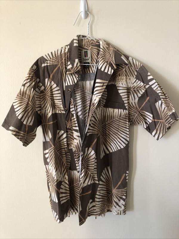 Tori Richard Brown Aloha Shirt Medium