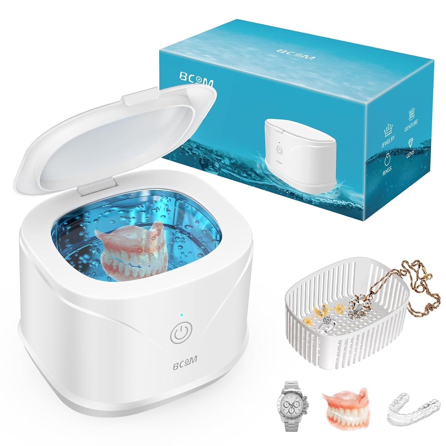 46kHz Portable Ultrasonic Jewelry Cleaner for Retainers & Accessories