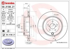 BREMBO 2x Bremsscheibe hinten Ø316 mm Innenbelüftet beschichtet für Subaru BRZ