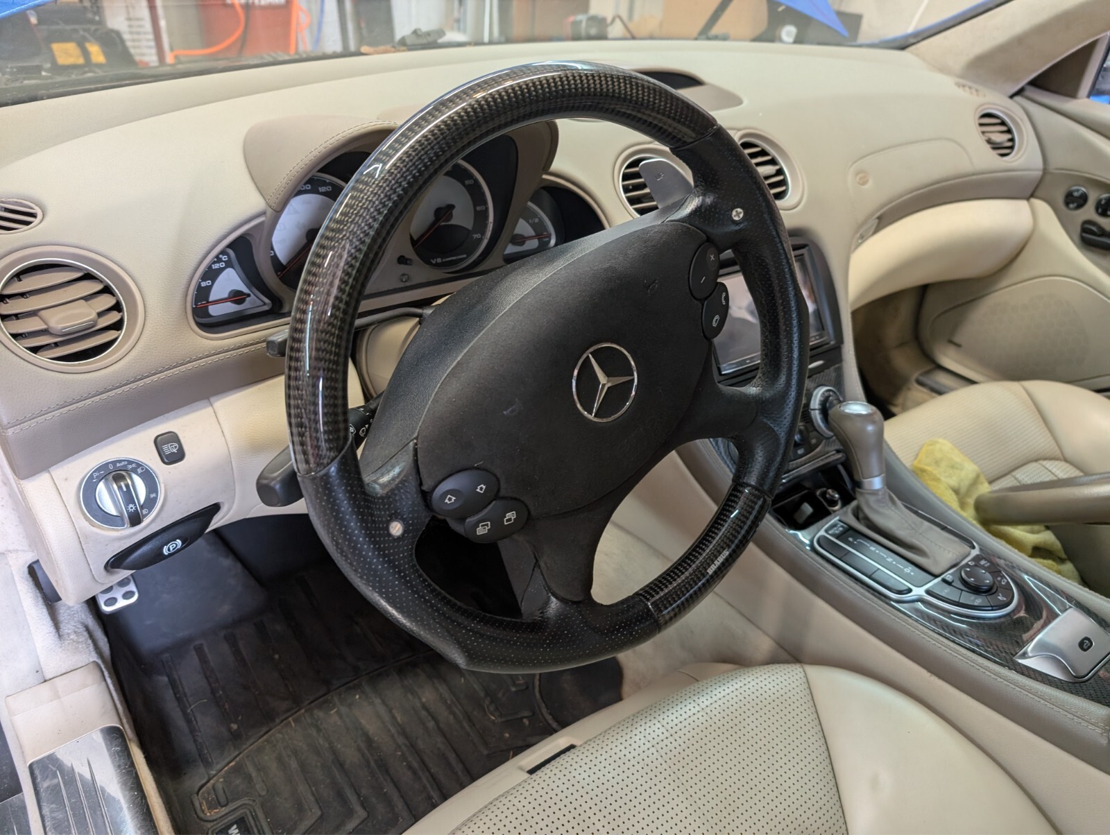 BRABUS MERCEDES SL55 AMG R230 STEERING WHEEL CARBON FIBER