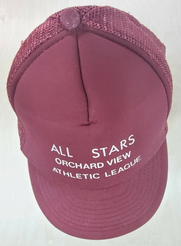 Trucker Hat Mesh Adjustable Snap Back Burgundy White All Stars Orchard View AL - Picture 11 of 12