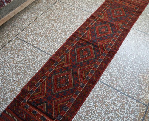 1'11 x 8'3 Best Handmade Afghan Tribal Mushvani Wool Persian Hallway Rug Runner - Picture 2 of 10