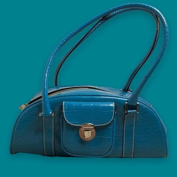 Vintage Y2K Shoulder Bag in Blue and Turquoise 