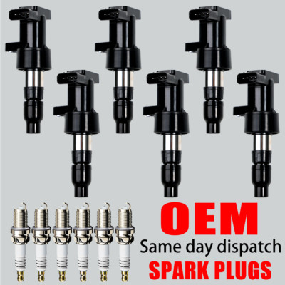 6X OEM Ignition Coil & 6X Iridium Spark Plug For Jaguar X-Type S-Type 3.0L UF435