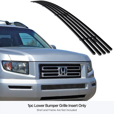 For 2005-2008 Honda Ridgeline Bumper Stainless Steel Black Billet Grille Insert
