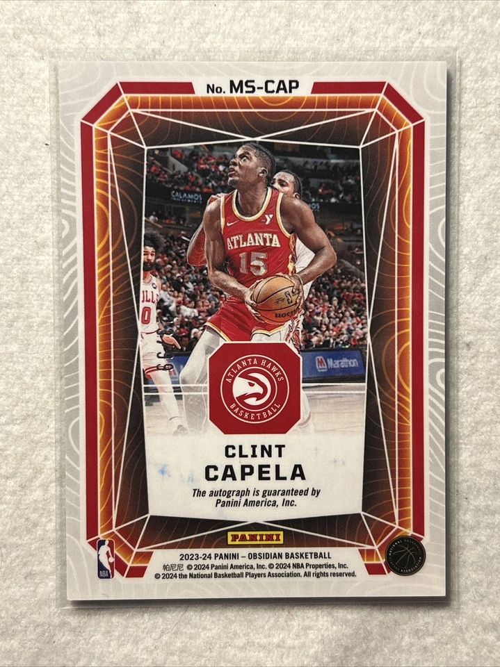 2023-24 Panini Obsidian CLINT CAPELA Magmatic Auto 23/99 Atlanta Hawks #MS-CAP - Image 2 of 2