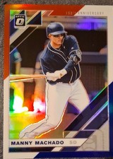 2019 Optic ** RED WHITE BLUE PRIZM  ** #120 Manny Machado 13/150 S.D. Padres